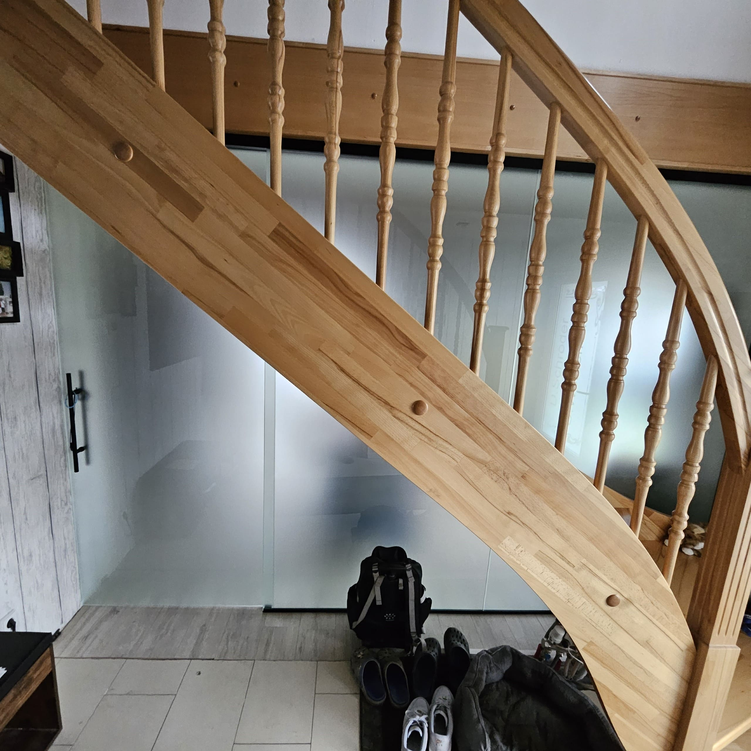 Treppe vor Schiebetür