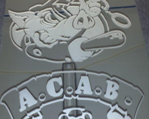 Sandstrahlarbeit acab
